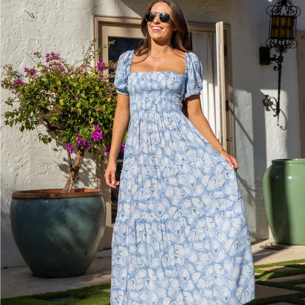 Kenny Flowers Nantucket Blue and White Maxi Dress